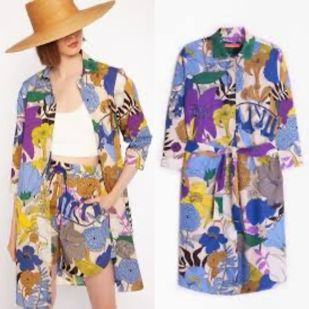 Vilagallo / Floral Dover Leiden Print Button-up Dress